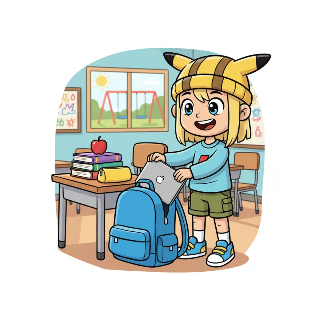 Max now understood. Chromebooks were for learning in school, and that could be just as exciting as games! He knew there would be time for games later at home, but right now, he was a Chromebook learning pro. With a happy heart, Max packed up his Chromebook, ready for more school adventures.