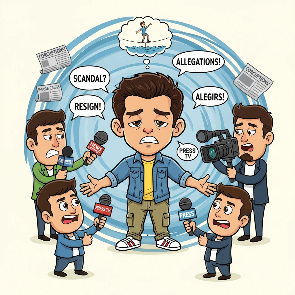 Navigating the treacherous currents of politics, Salman confronts a barrage of tough questions from relentless journalists, his expression a mix of st