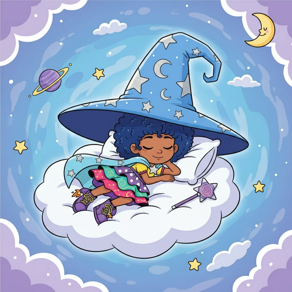 Stella smiled, knowing that the magic wasn't just in the hat, but within her. She drifted off to sleep, dreaming of more adventures and fun-filled days, all thanks to her magical blue hat.