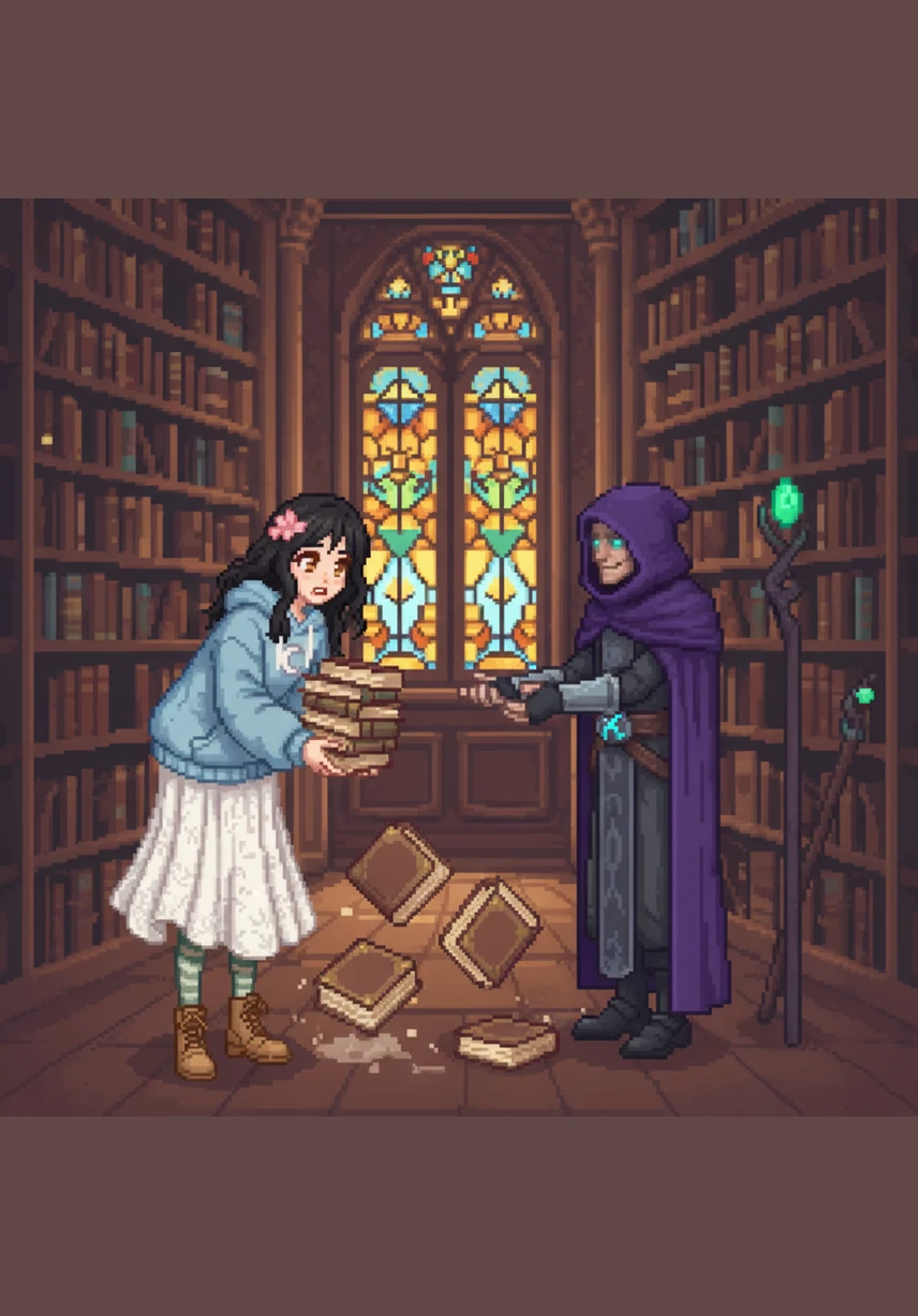 In the hushed, dusty aisles of the university library, Nani’s trembling hands dropped a heavy stack of books. She was met by the steady, warm hands of a mysterious man named Luschka, whose gentle smile both warmed her heart and terrified her fragile soul.