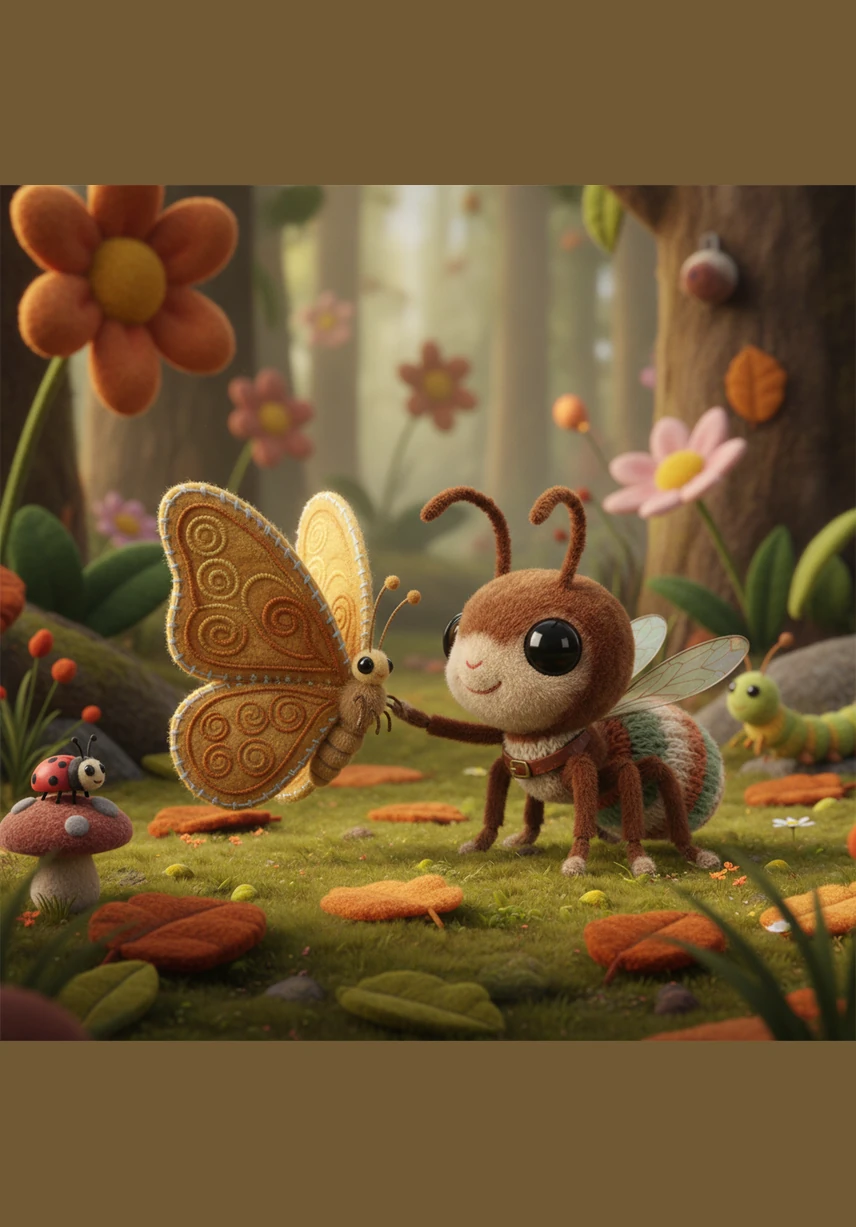 Every day, Zippy watched in awe as the strong worker ants carried giant crumbs and heavy seeds back to their home. She tried to help, but even a single grain of rice felt like a mountain she couldn't move.