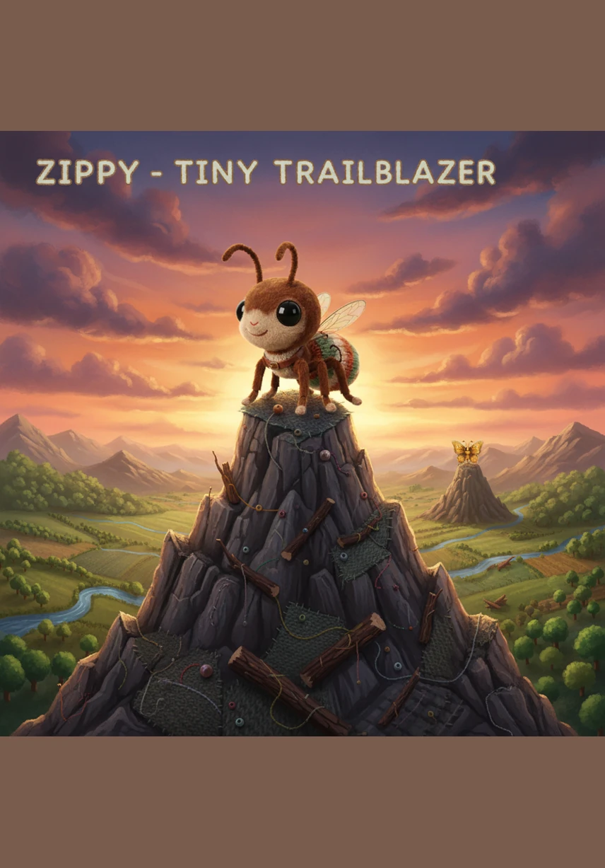 Zippy knew she couldn't ignore the butterfly's plea, so she began the long climb up the swaying grass. Though her legs trembled, she reached the edge of the web and looked at the tangled mess of silk.