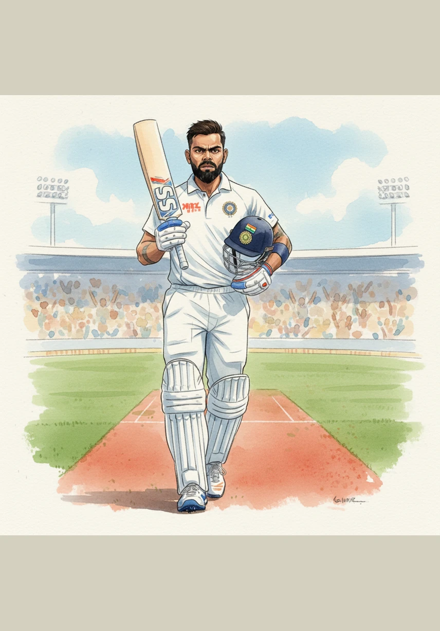 With eyes narrowed in absolute focus, he strides toward the pitch, ignoring the deafening noise of the crowd. Every step is deliberate, marking his territory and asserting his presence over the twenty-two yards of earth. He doesn't just enter the arena; he claims it as his kingdom.