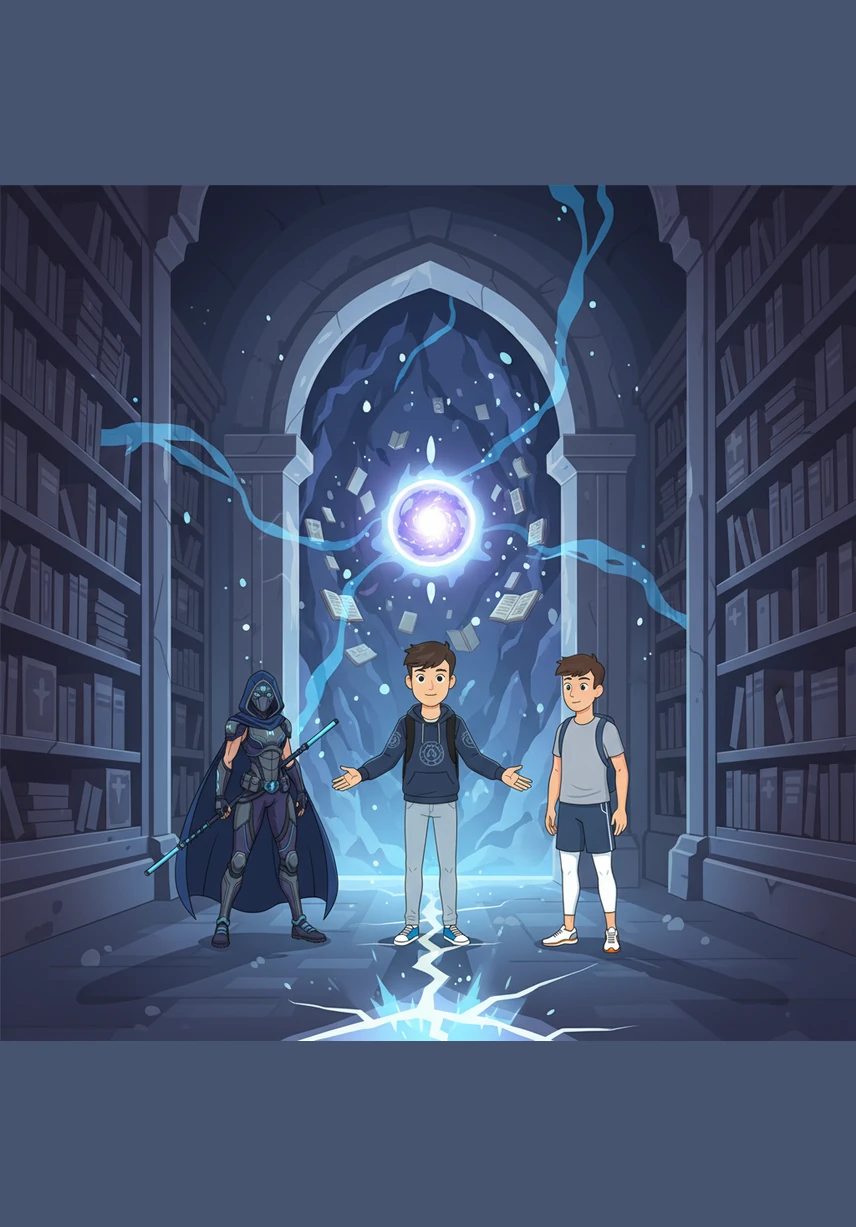 Schließlich steht Alaric vor der tiefsten, geheimnisvollsten Kammer seiner Bibliothek und blickt auf die unendliche Macht, die vor ihm liegt. Er erkennt, dass er weder ein Werkzeug noch ein Herrscher sein will, sondern der ewige Wächter, der die Magie vor dem Untergang bewahrt und die Grenze zwischen den Welten schützt.