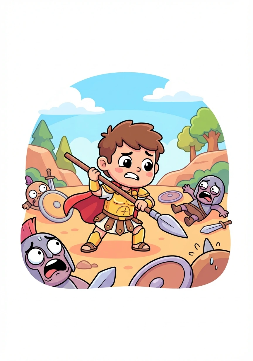 阿瑞斯第一次踏上戰場，他揮舞著長矛，所向披靡。勝利的喜悅沖刷著他的內心，但他也在敵人的眼中看到了恐懼與絕望，這讓他感到不安。