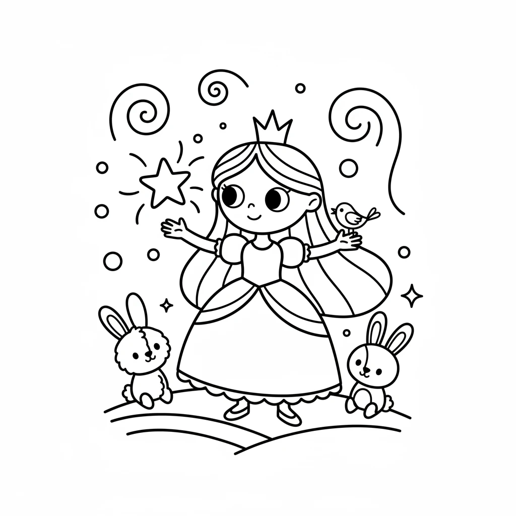 princess coloring pages - 涂色本