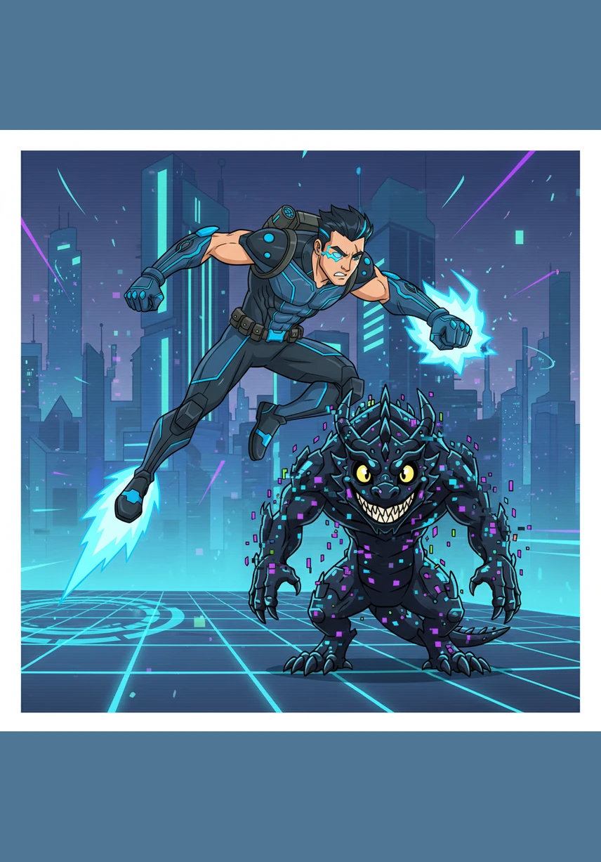 With the dragon snapping at his heels, Jax plugs his bionic hand directly into the mainframe's heart. He focuses his mind, channeling his own willpower to create a firewall of brilliant white light that begins to push the darkness back.