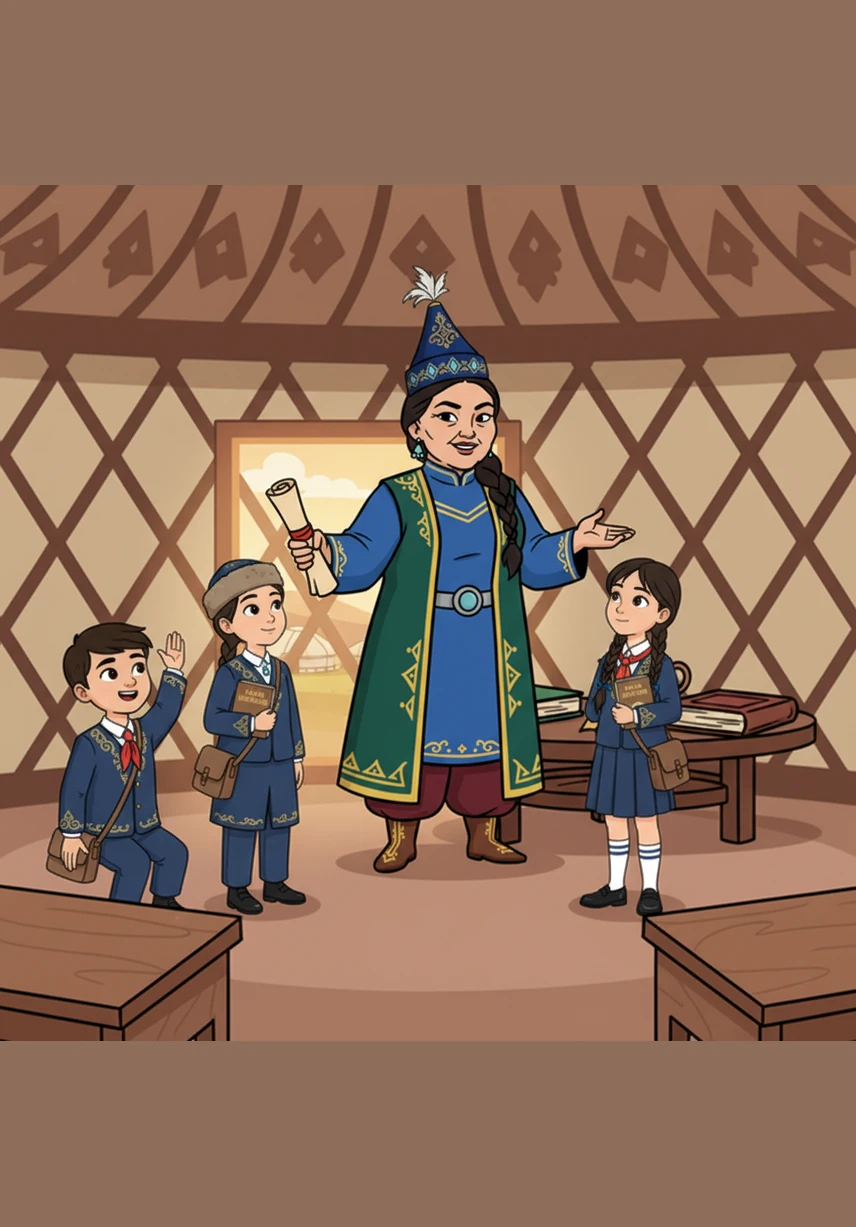 Zeinep presents a symbolic golden key to the class, explaining that functional literacy is the key that opens every door in their future. The students look at their textbooks with new eyes, seeing them no longer as chores, but as maps for their upcoming journeys.