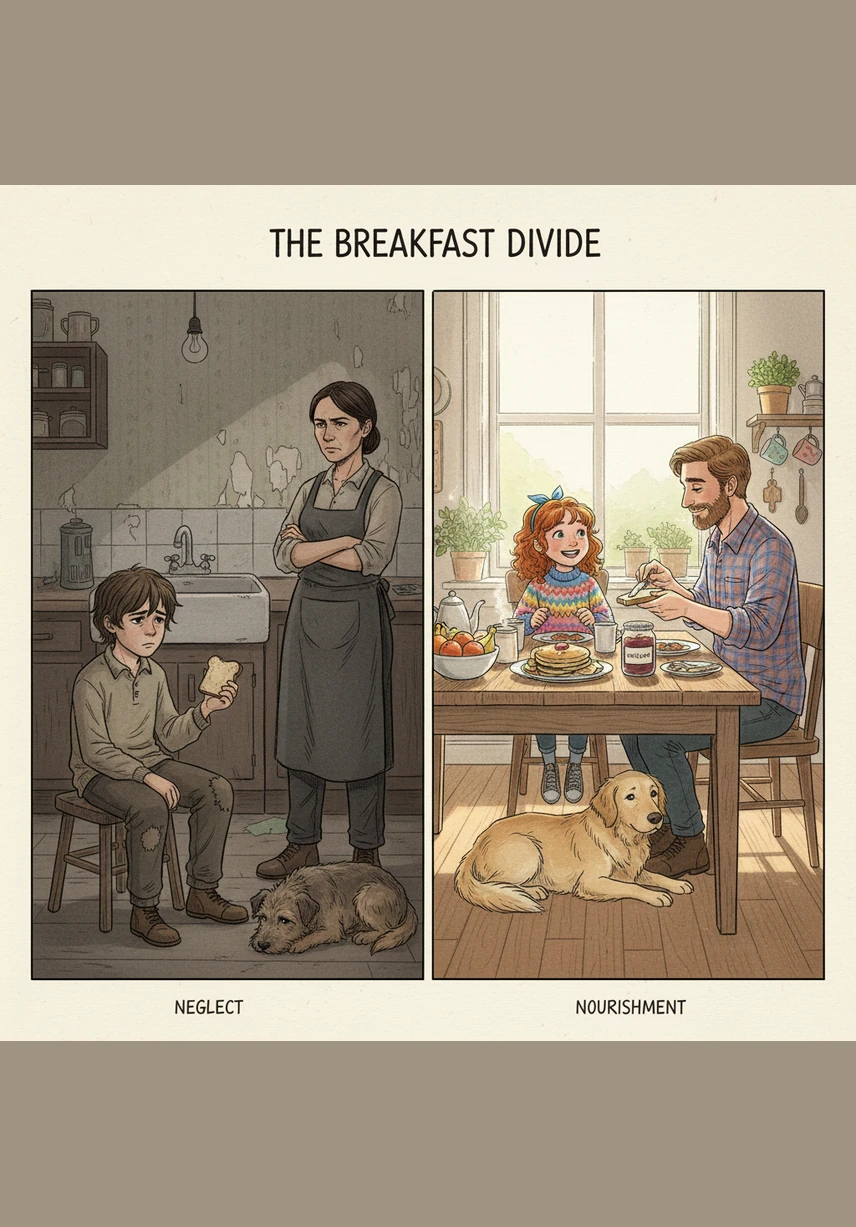 When Lina accidentally knocks over a vase, her parents gently pat her head and tell her it was a creative mistake. Moments later, when Daniel drops a spoon, the room turns cold as his father demands to know why he can’t be as graceful and perfect as his sister.