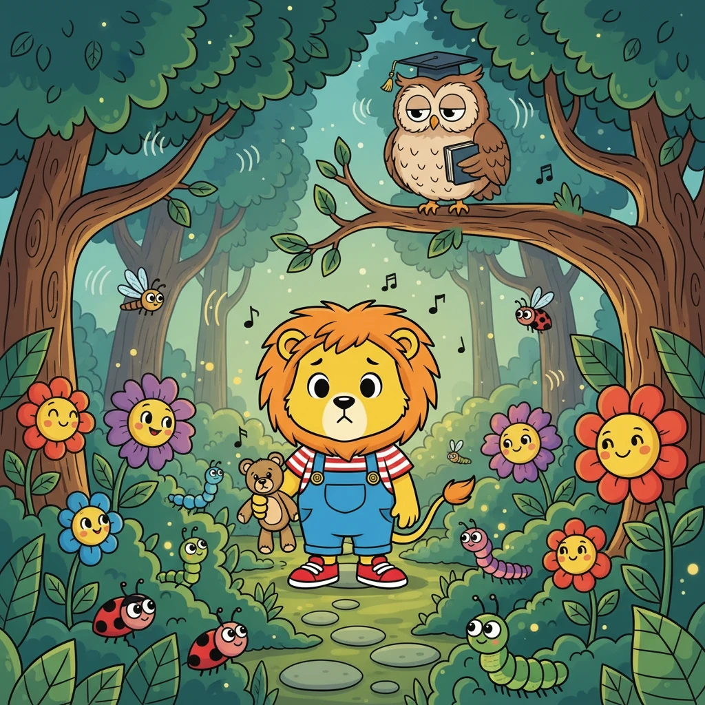 Next, they explored Grandma's garden, which had become a jungle filled with whispering trees and giggling flowers. Leo and Captain Roar navigated the leafy paths, encountering friendly bugs and a wise old owl who shared secret stories. Leo felt his worries melt away.
