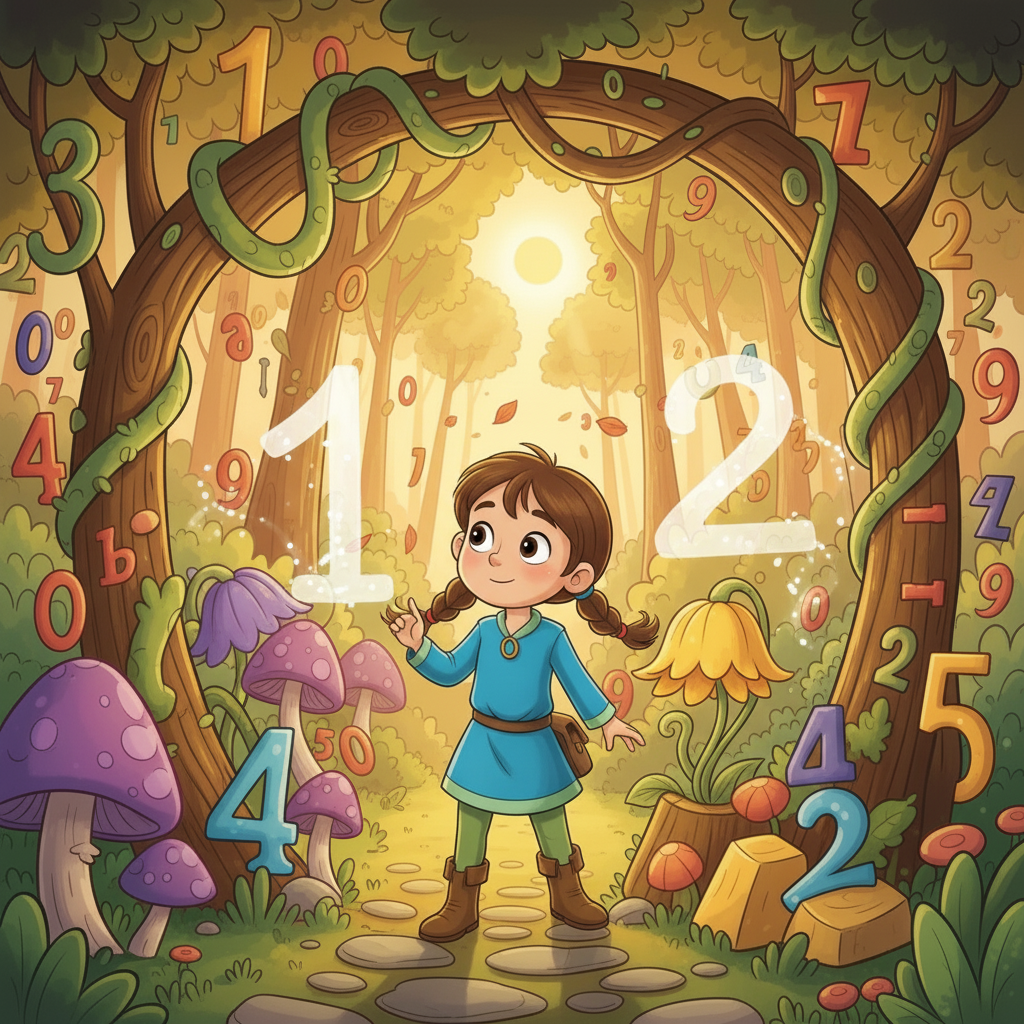 Ela, ormanda dolaşırken 1 ağaç ve 2 çiçek buldu. Onlara bakarken, sayıların hayatımızdaki yerini düşünmeye başladı. Orman, sayılarla dolu bir dünyaydı ve Ela için yeni keşiflere kapı aralıyordu. 1 ve 2 sayılarının şekillerini ve anlamlarını hayal etti.