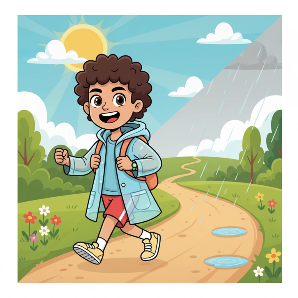 Day after day, Leo kept walking, no matter the weather. Sometimes it was sunny, sometimes drizzly, but his cheerful spirit never wavered. Each step built a little more strength, and his walks grew longer and merrier.