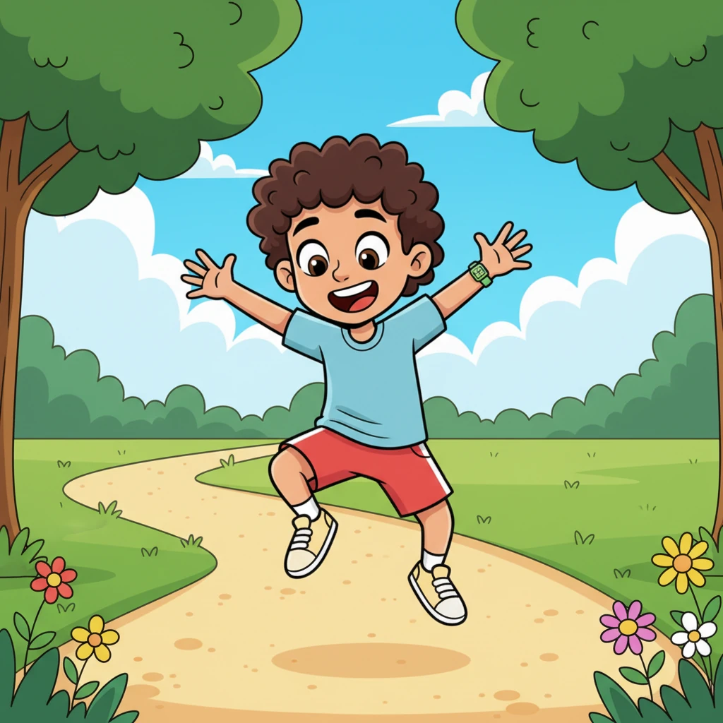 One sunny afternoon, Leo got a special wristband that tracked his steps and distance. He watched the numbers climb with wide-eyed wonder. Seeing his progress made his heart do a happy little jig!