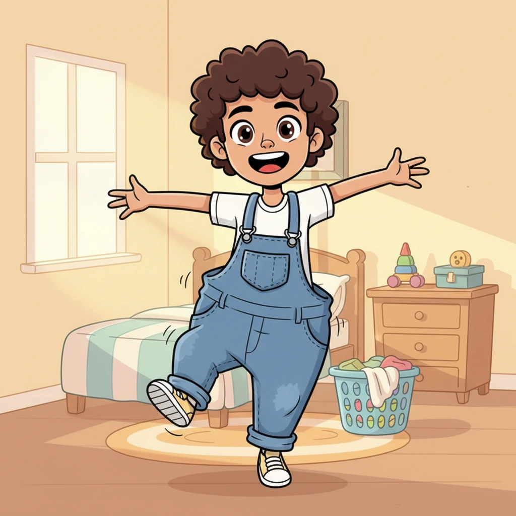One morning, Leo tried on his favorite old overalls, and to his surprise, they were now too big! He twirled around, laughing with delight. His efforts had truly transformed him, inside and out.