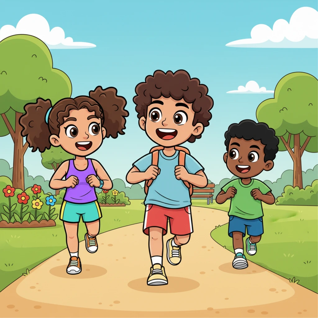 Leo's newfound energy was contagious! Soon, his friends and family joined him for walks and playful exercise sessions in the park. They giggled and jogged together, sharing smiles and healthy habits.