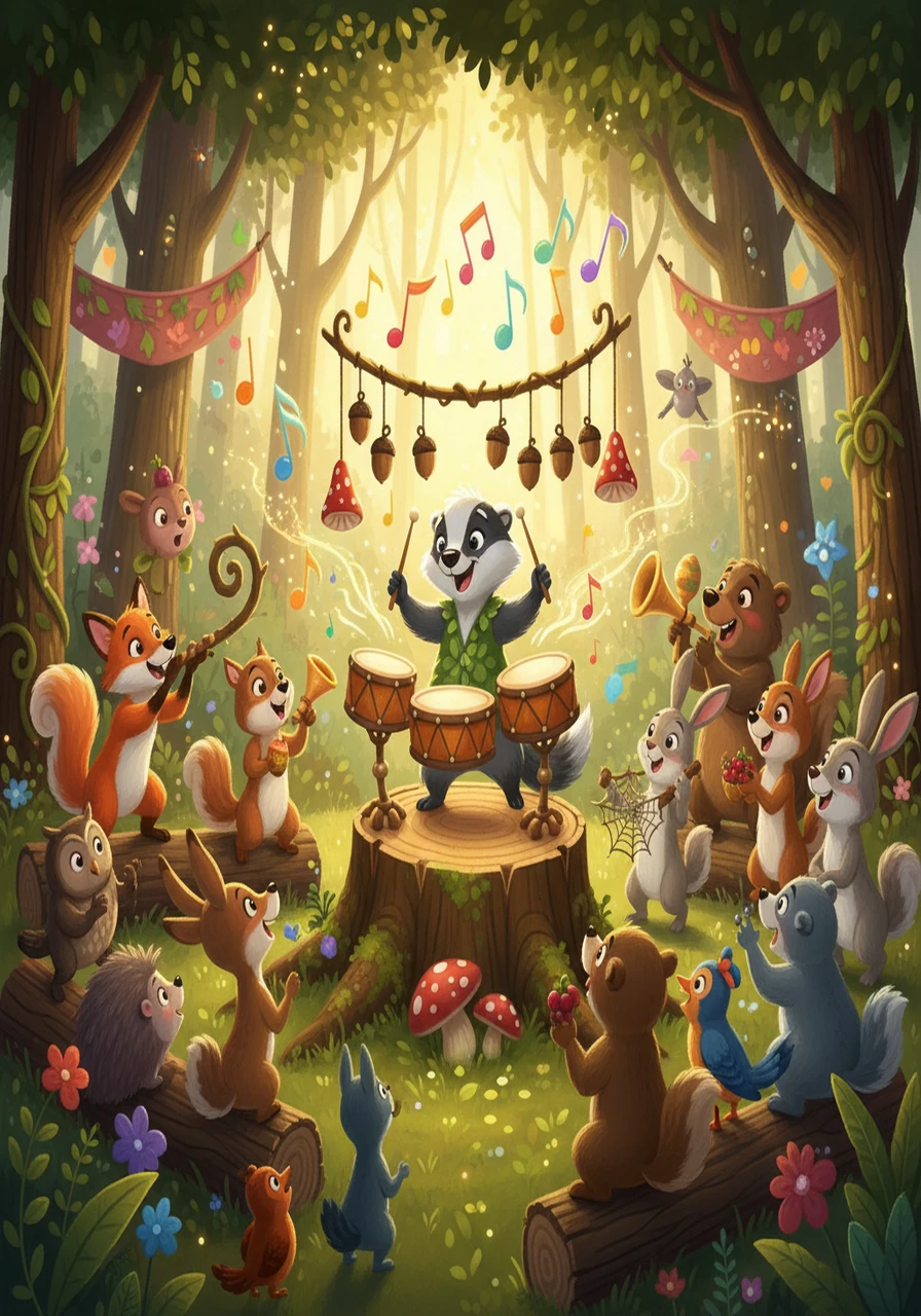 The day of the forest concert arrived. The other animals were initially surprised by Melody's unique contribution. However, when Melody led her friends in a joyous performance, the forest erupted with excitement. Her rhythmic performance was infectious.