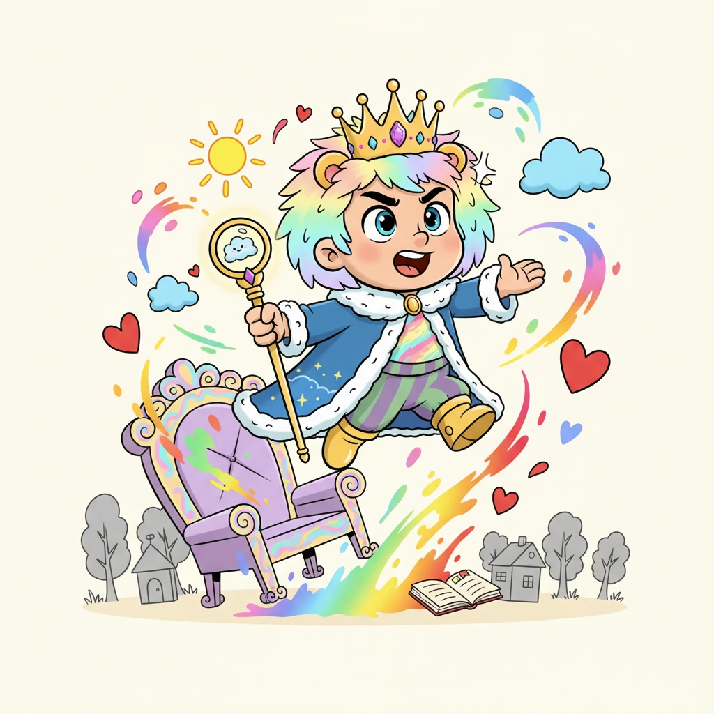 Яркое Прилагательное, весь в цветастых одеждах, тут же вскочило со своего трона. Оно звонко возразило, что без него все было бы скучным и серым. Прилагательное добавило, что именно оно делает мир красивым, описывая цвета, размеры и качества всего вокруг.