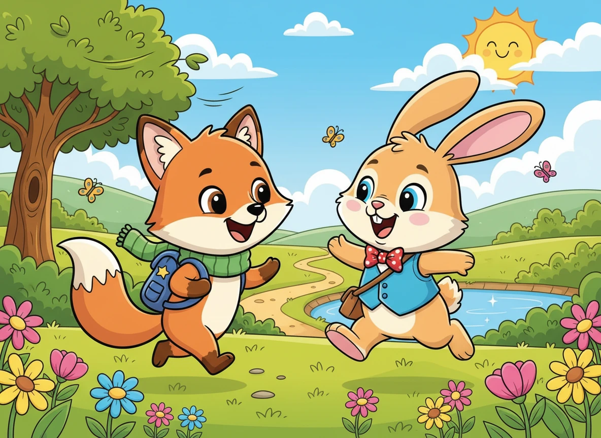 Foxy and Pip: A Park Friendship - friendship