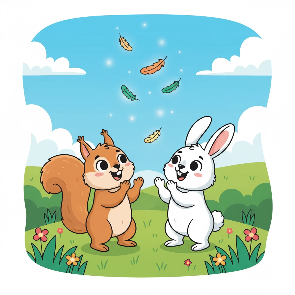 Abajo, sus amigos, la ardilla y el conejito, que lo habían seguido en secreto, aplaudieron con entusiasmo. Pipo sintió una oleada de confianza, sus plumas se erizaron un poco con orgullo.