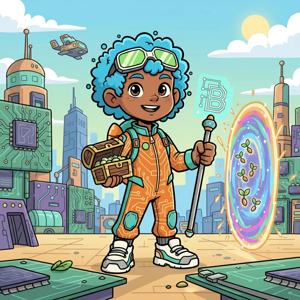 Byte, a friendly data packet, lived in the bustling city of Informationia. He dreamed of a world where everyone understood the magic of digital assets. One sunny morning, Byte received a special message: a mission to plant the Seeds of Knowledge.