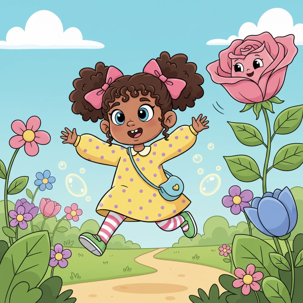 Lily’s eyes sparkled with a newfound determination, her imagination already soaring to Lumiflora. She promised Rosamund she would search every corner of the garden, every hidden nook, until she found the elusive Whisper Drop. With a final, cheerful wave from Rosamund's petals, Lily bounded off, her heart full of magical purpose and the thrill of a grand adventure about to begin.