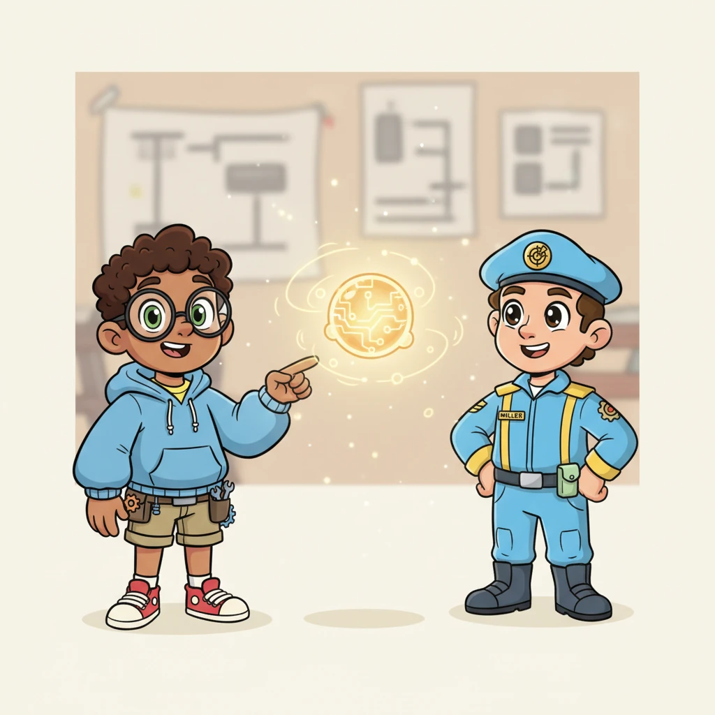 Even a small, glowing power cell, the heart of Boltwick's energy, floated with importance. It hummed with a gentle, warm light, reminding everyone that even the tiniest part is essential for the whole robot to work perfectly.