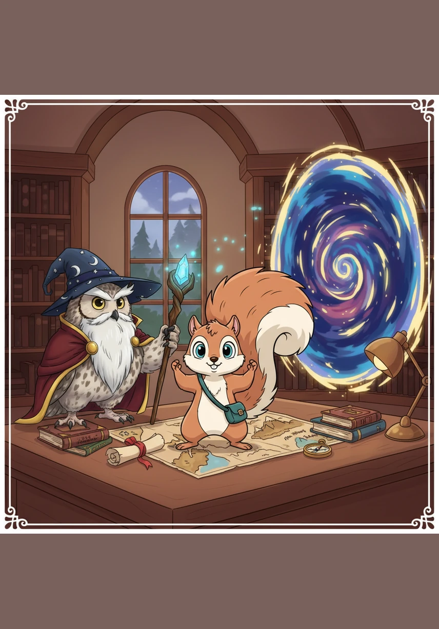 With his heart racing and his tail twitching in excitement, Sammy packed a small satchel with berries and nuts. He looked at the map once more, realizing the journey would take him far beyond the familiar bushes of his home.