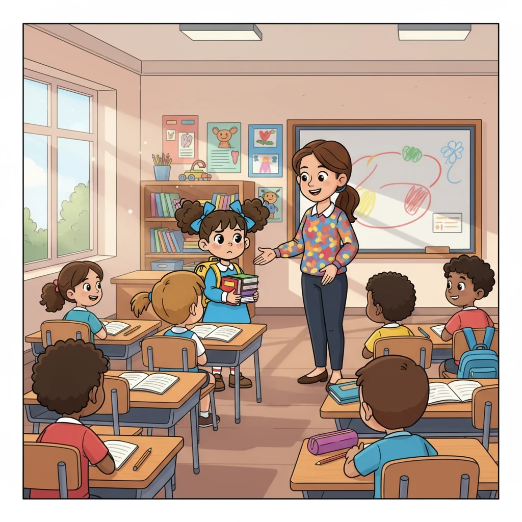 A professora, com um sorriso acolhedor, apresentou a turma. Ana Lauren sentiu um misto de ansiedade e entusiasmo.