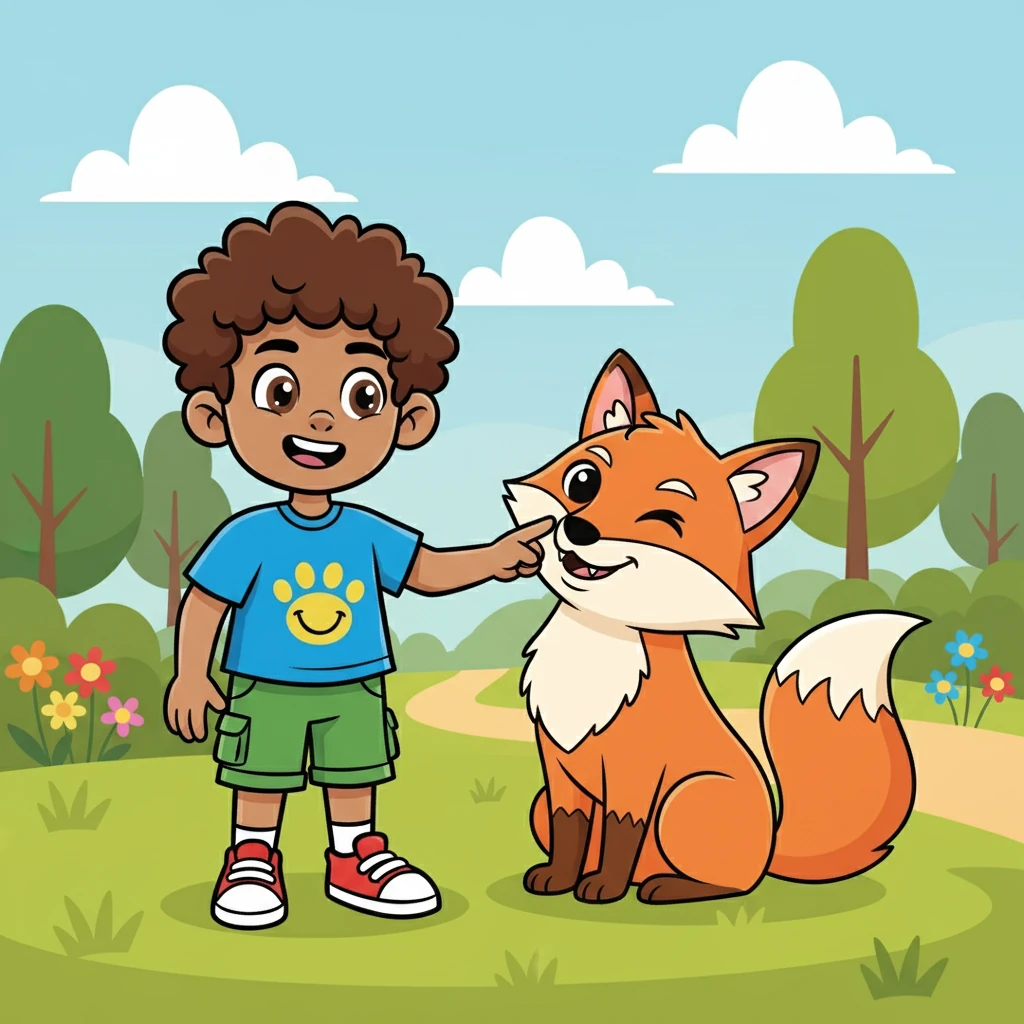 F is for fox, sly and neat, touching his teeth, oh so sweet. Touch your thumb to your index finger. The fox winks, showing his cleverness.