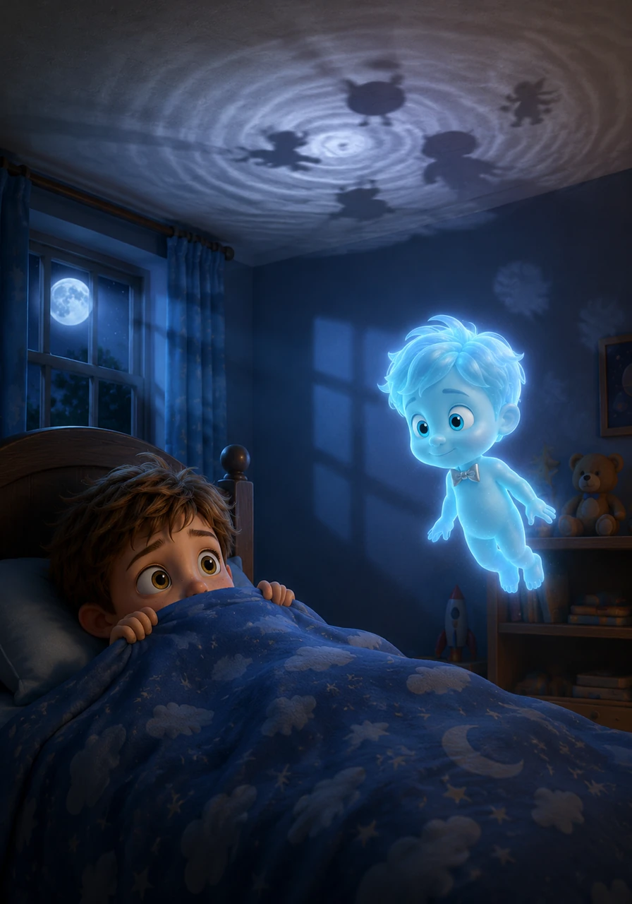 That night, as Leo tried to sleep, a strange sound echoed from the ceiling. Thump, tap, thump went the noise, followed by a soft, melodic humming that seemed to vibrate through the floorboards. He pulled his covers up to his chin, watching the shadows dance across his bedroom walls in the moonlight.