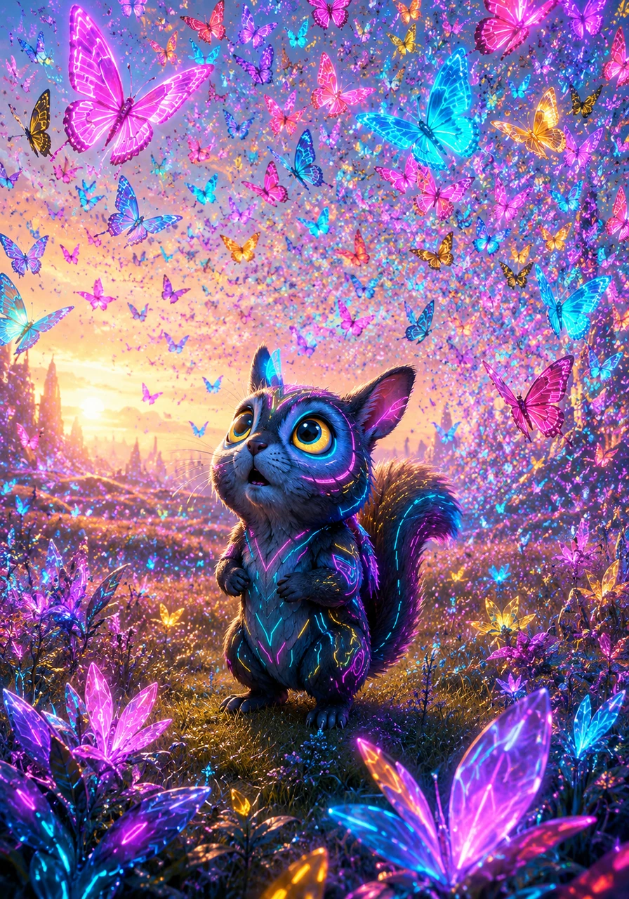As the sun climbs higher, Sammy enters a meadow filled with seven hundred and eighty-two fluttering butterflies. He tries to compare the groups, learning that seven hundred is much larger than the fifty nuts he stored yesterday.