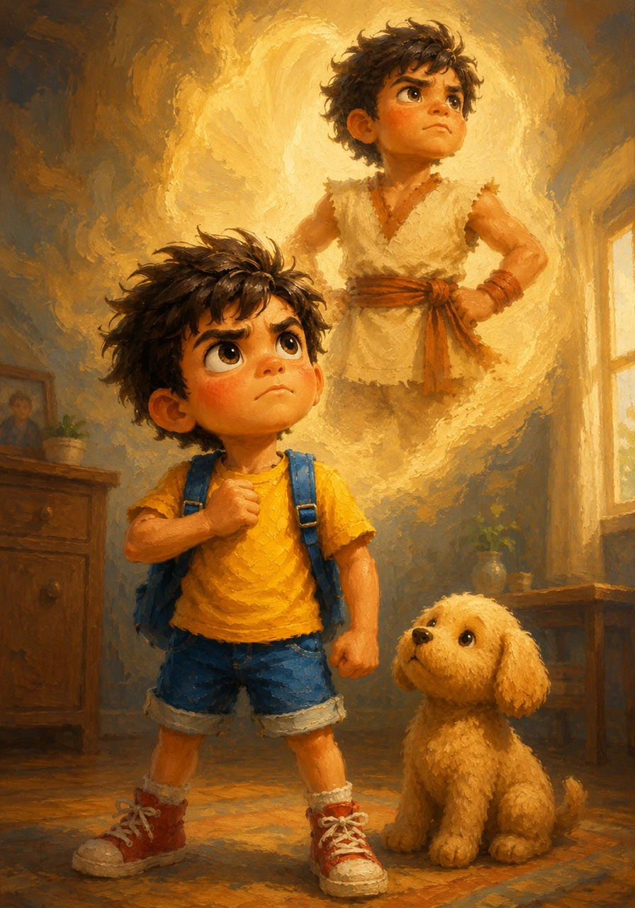 Emoji gathers all his courage by thinking of Chibi, his favorite hero whom all his school friends admire. He decides it is time to bring that same heroic spirit into their home to solve the mystery of the missing toy.