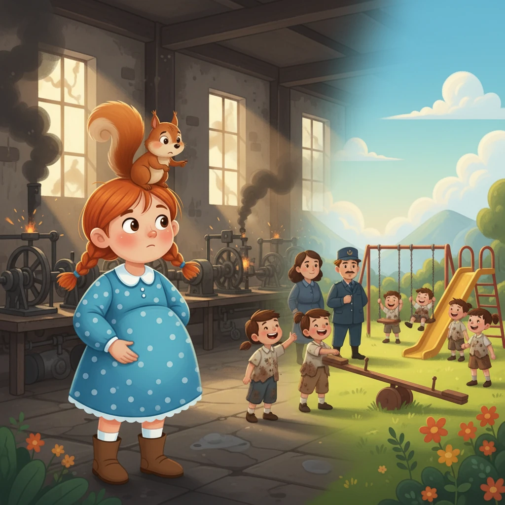 One day, they found a group of children working in a dangerous factory, and Anya remembered the right to protection. They worked together with the local authorities and helped the children to a safe place where they could play and feel safe. Anya learned that every child has the right to protection from harm.