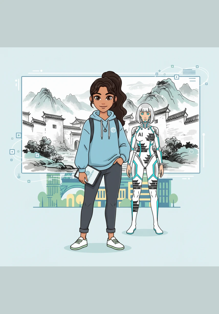 Determined to fix this bias, Elena refines her English prompts, carefully adding terms like Ma-tou wall and Anhui ink-and-wash style. She watches as the digital canvas begins to shift, slowly capturing the authentic curve and height of the traditional structures.