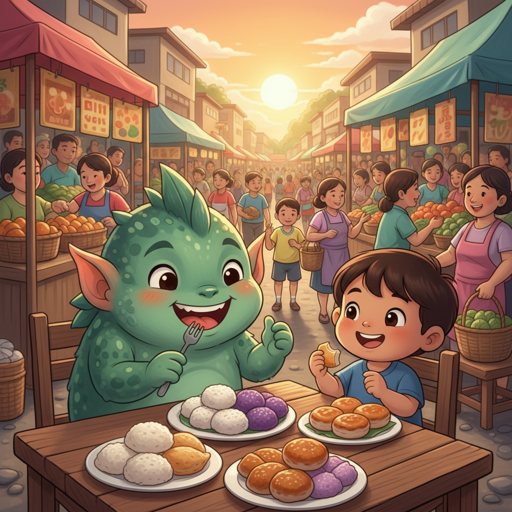 Napagod kami sa pamamasyal kaya umuwi muna kami. Nang makapahinga ay dinala ko siya sa palengke. Doon ay kumain kami ng mga kakanin.