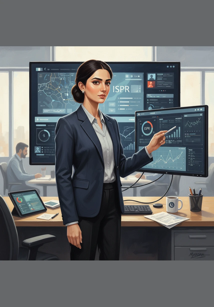 Stepping into her role as a Media Analyst at ISPR, Aneesa becomes a digital detective, sorting through mountains of information to find meaningful patterns. Her eyes are sharp and focused as she translates complex data into clear, actionable insights that help her organization understand the world.