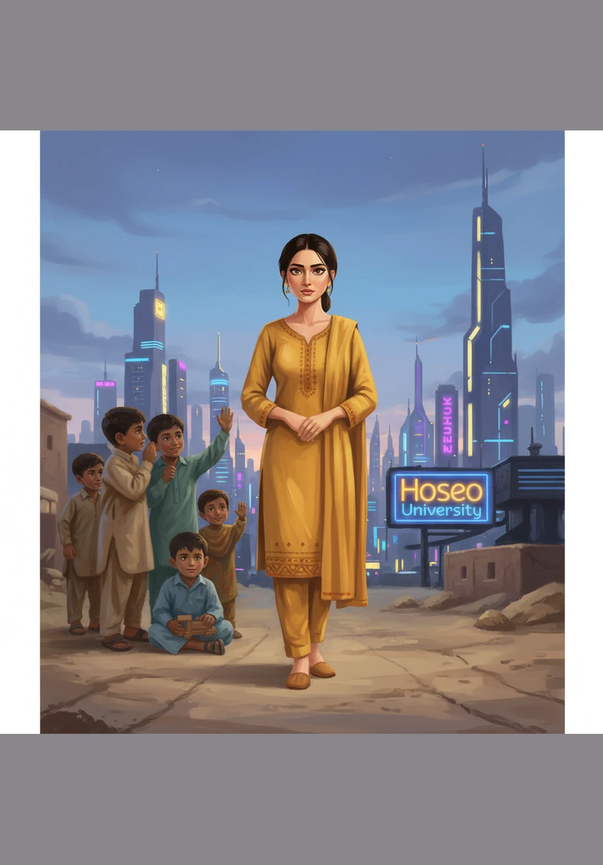 With a heart full of ambition, Aneesa looks toward the horizon, where the neon lights and high-tech towers of South Korea beckon. She dreams of studying at Hoseo University, a place where she can master the cutting-edge AI research that leads the global stage.
