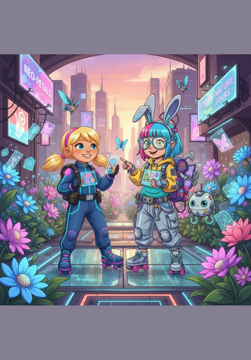 Lexa dan Lea adalah sahabat yang tak terpisahkan, selalu bermain bersama di taman bunga yang indah setiap sore. Mereka berlarian mengejar kupu-kupu ditemani Loei, anjing kecil berbulu cokelat yang selalu menggoyangkan ekornya dengan gembira.