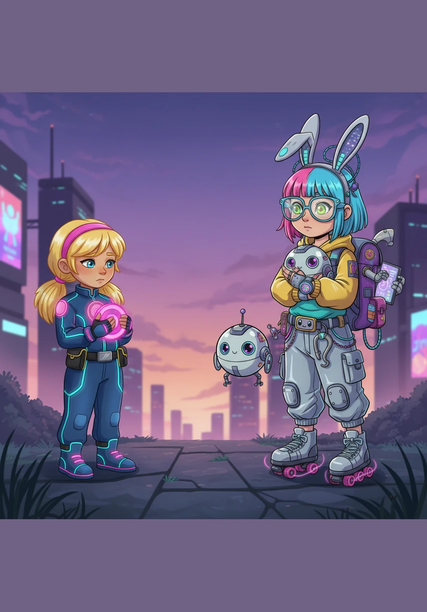 Esok harinya, Lexa dan Lea bertemu kembali di taman dengan langkah kaki yang ragu-ragu dan perasaan malu yang menyelimuti. Mereka berdiri berjauhan di bawah langit senja berwarna ungu yang tenang, masing-masing memegang erat mainan yang kemarin menjadi penyebab pertengkaran.