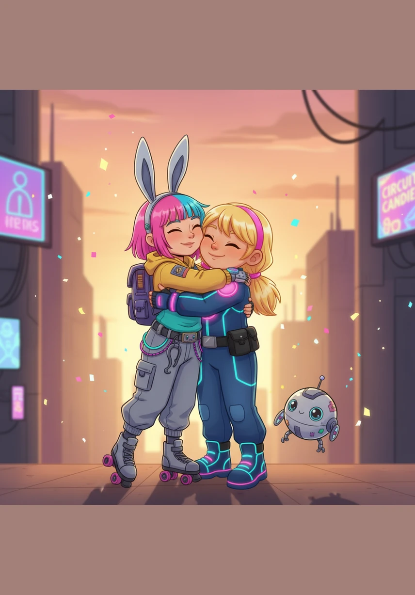 Akhirnya, Lexa dan Lea saling berpelukan erat dan mengucapkan kata maaf dengan tulus sambil berjanji untuk tidak membiarkan amarah merusak persahabatan mereka. Di bawah cahaya senja yang hangat, mereka kembali bermain dengan penuh kebahagiaan, menyadari bahwa sahabat adalah harta yang paling indah.