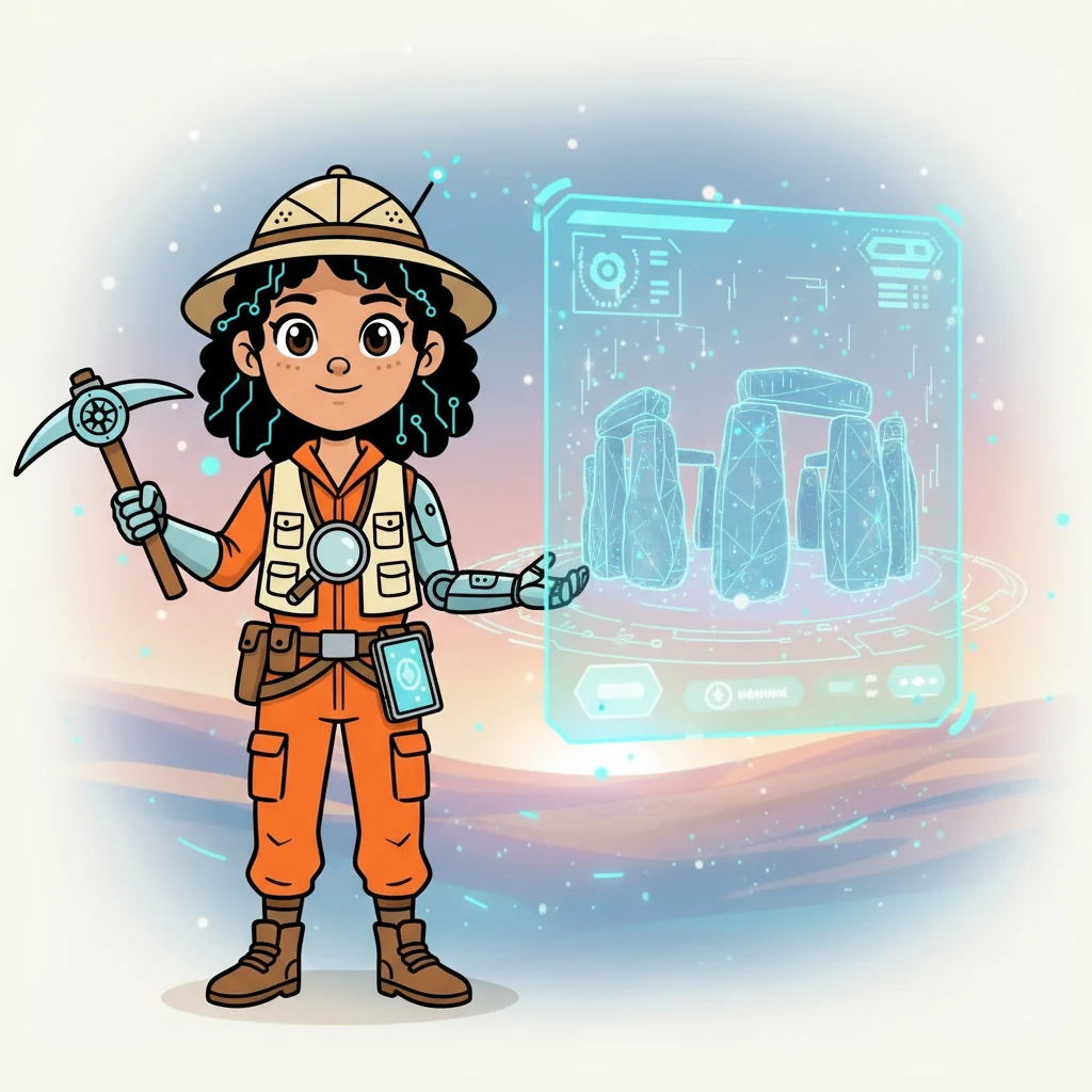 Anya, a sleek and friendly AI assistant, activated her holographic interface. Before her shimmered a virtual reconstruction of Stonehenge, bathed in the soft glow of a digital dawn. Her mission: to understand the monument's secrets through data analysis and historical context.