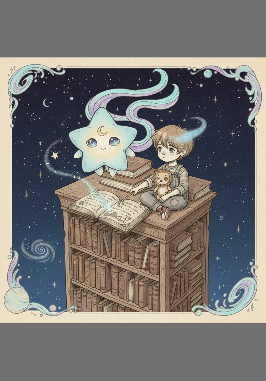 Nova and Leo’s dream-self sat together on a soft, purple cloud, watching the constellations tell ancient stories across the sky. It was a place of perfect peace, where every whisper felt like a warm hug from the universe.