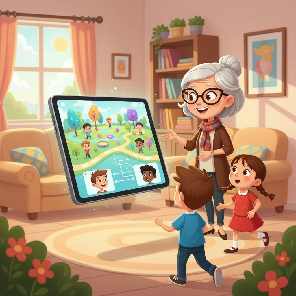 Luego, la abuela les presentó las redes sociales. Les explicó que era como un parque virtual donde podían conocer gente nueva y compartir sus ideas. Leo y Sofía se sintieron emocionados de poder hablar con otros niños.