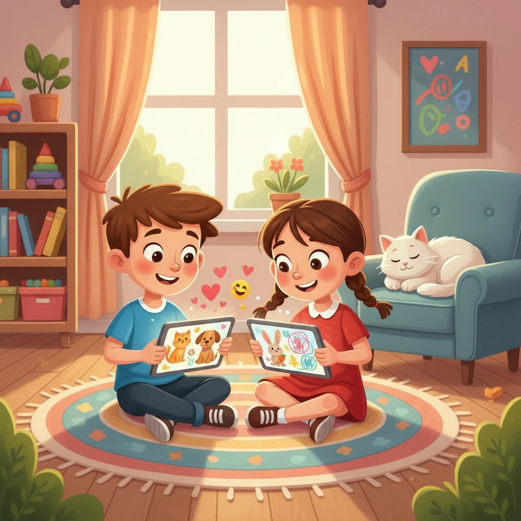 Juntos, crearon sus propios perfiles y se conectaron con sus amigos. Compartieron fotos de sus mascotas y dibujos que habían hecho. ¡La alegría de la amistad virtual llenaba la pantalla!