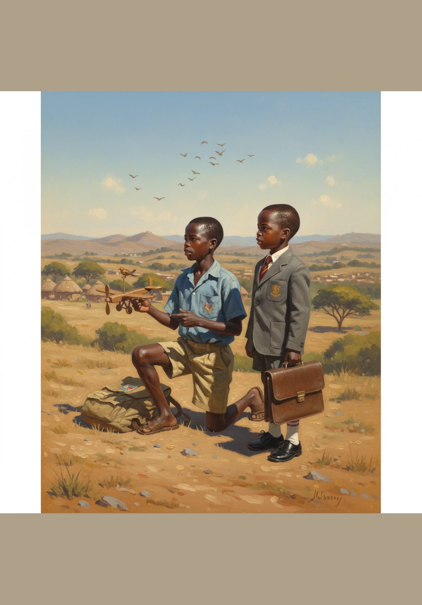 Lebo knelt down and drew a simple diagram in the soft sand with a twig to explain the secret of the lever. He showed Sipho that they needed a pivot point called a fulcrum, a heavy load to move, and the effort of their own strength.