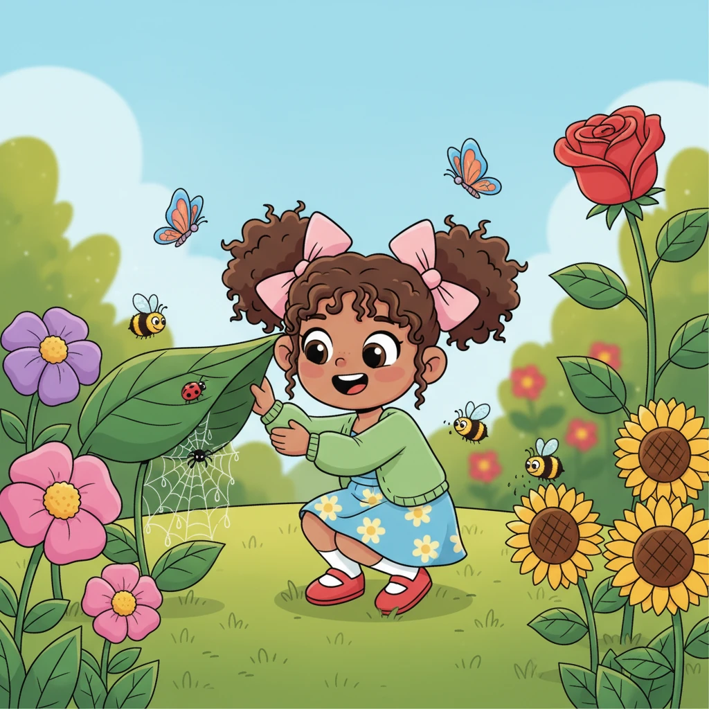 One sunny afternoon, a curious little girl named Lily was exploring her grandmother's vibrant garden. Butterflies with shimmering wings flitted past her, and bees buzzed lazily among the sweet-smelling flowers. Lily loved to peek under leaves and discover tiny hidden wonders, but today she was looking for something truly special.