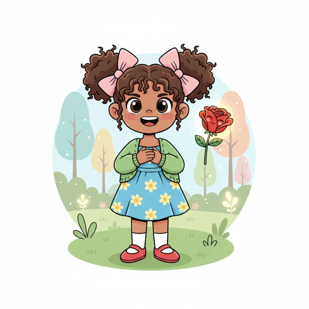 Lily’s face lit up with determination. She declared that she would be the one to remember, to believe, and to help bring the forgotten magic back. The rose smiled, its petals unfurling a little more, sensing the pure wonder in Lily's heart.