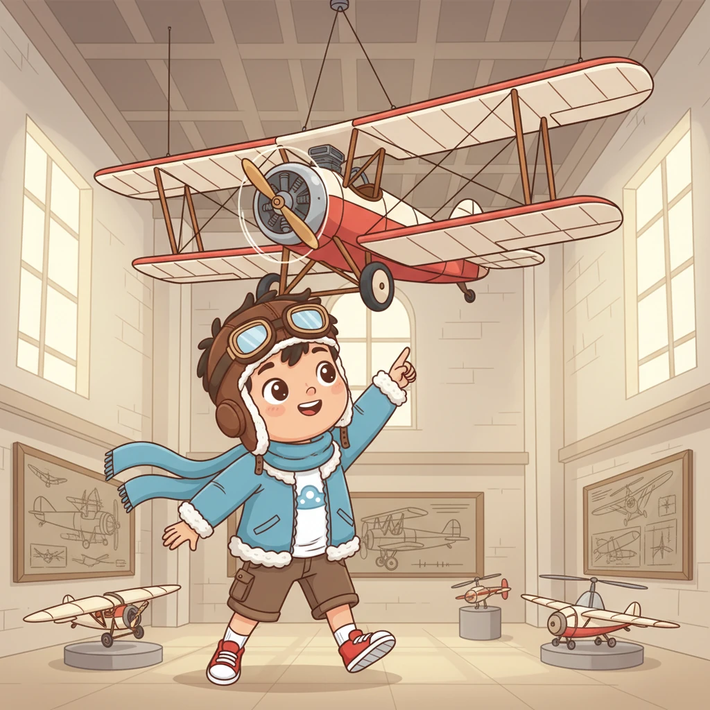 Saat berkunjung ke museum sains, Langit melihat model pesawat kuno dan mesin terbang awal buatan manusia. Ia belajar bahwa manusia sudah bermimpi dan berusaha untuk terbang sejak lama, berinovasi menciptakan berbagai alat.