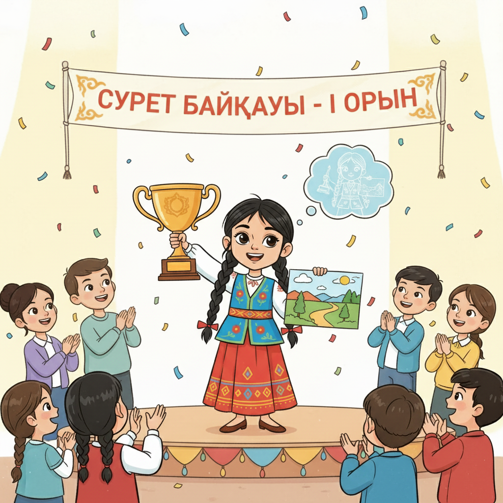 Сурет байқауының нәтижесінде Гүлжанның суреті бірінші орынға ие болды. Гүлжан өз арманына жетті және өз-өзіне сену керектігін түсінді.