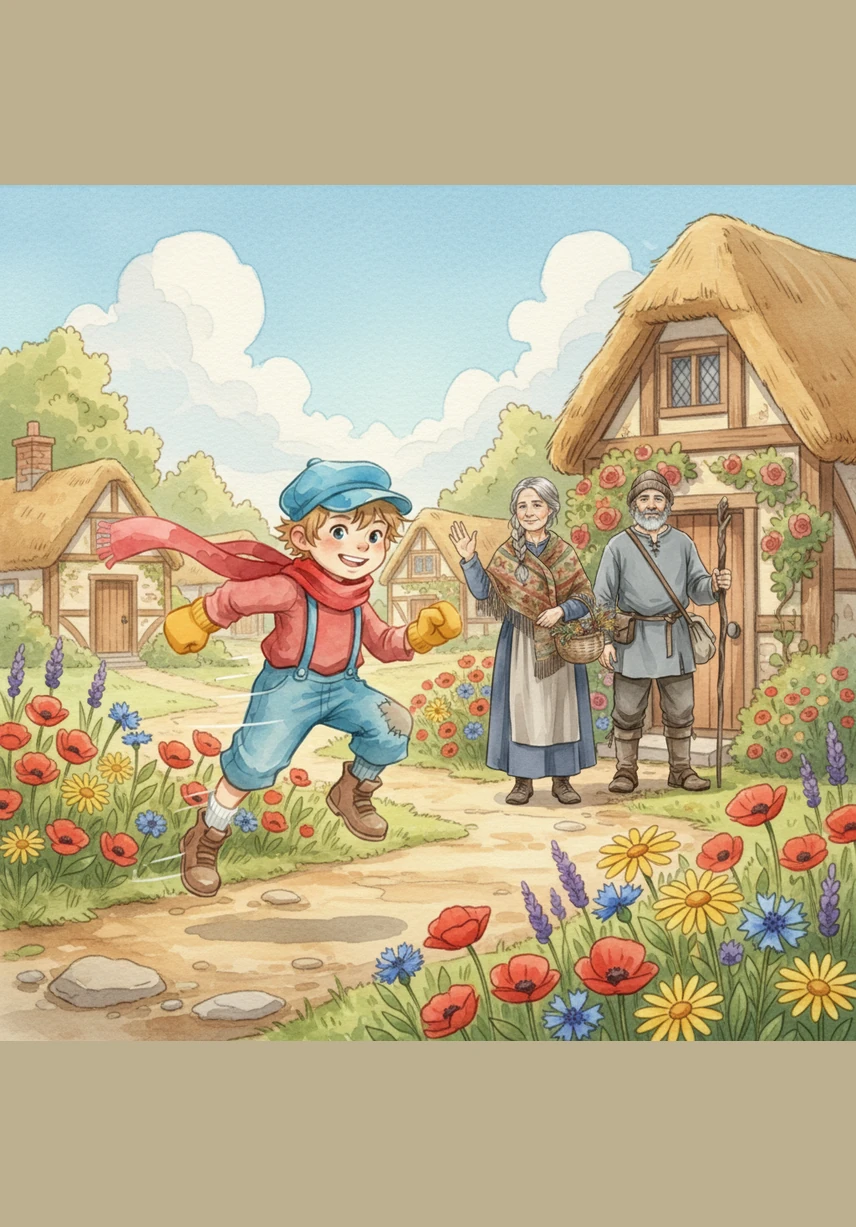 In the sun-drenched village of Meadowbrook, a young boy named Kurt Leighs was always the first one out the door each morning. With a bright smile and a skip in his step, he zipped past the colorful flowerbeds, leaving a trail of happy laughter in his wake. Kurt was the most energetic child in the whole valley, always looking for a new adventure.